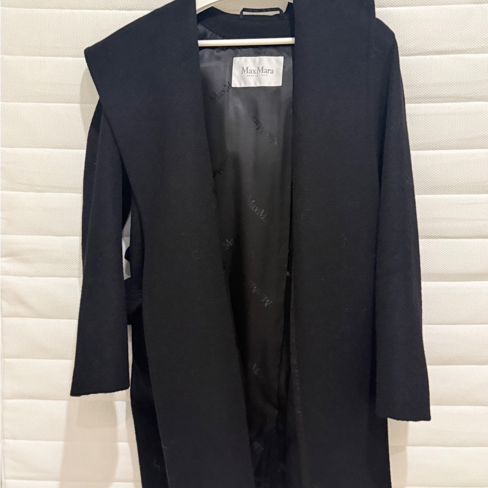 MaxMara Rialto Coat Camel Robe Black Coat size 36 XS-S
